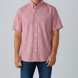 NWT Hathaway Sport Men's Red Gingham Button Down Shirt Size M